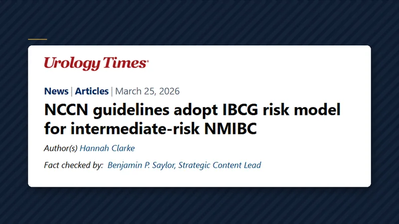 Article: NCCN Guidelines Adopt IBCG Risk Model for Intermediate-Risk NMIBC